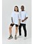 Unisex Basic Bisiklet Yaka Oversize T-Shirt - Beyaz 1