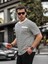 Bisiklet Yaka Tek Cepli Çizgili T-Shirt - Siyah 1