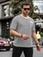 Bisiklet Yaka Tek Cepli Çizgili T-Shirt - Siyah 2