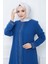 Işıl Taş Detaylı Büyük Beden Ferace Indigo HM2351 9