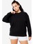 Kadın Siyah Oversize Sweatshirt - Fitness Hafif Antrenman 1