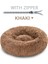 Gwll-Haki Stili M-60CM Vıp Yuvarlak Zip Pet Köpek Yatağı Büyük Küçük Köpek Kedi Evi Uzun Peluş Mat Kanepe Süper Yumuşak Pet Yatak Kulübesi Köpek Sakinleştirici Yatak (Yurt Dışından) 1