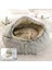 Gri Tarzı 40CM Yeni Pet Köpek Kedi Yuvarlak Peluş Yatak Kışın Derin Uyku Için Yarı Kapalı Kedi Yuvası Kediler Yatak Küçük Mat Sepet Yumuşak Köpek Kulübesi (Yurt Dışından) 1