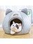 Yeşil Stil S 56X35X29CM Kış Sıcak Kedi Yatak Peluş Yumuşak Taşınabilir Katlanabilir Sevimli Kedi Evi Mağara Uyku Tulumu Yastık Kalınlaşmış Pet Yatak Yavru Ürünleri (Yurt Dışından) 5