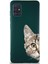Samsung Galaxy A51 Soft Premier Kapak Catface Tasarımlı Silikon Kılıf - Yeşil 1