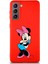 Samsung Galaxy S21 Soft Premier Kapak Minnie Mouse-D Tasarımlı Silikon Kılıf - Kırmızı 1