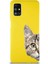 Samsung Galaxy M51 Soft Premier Kapak Catface Tasarımlı Silikon Kılıf - Sarı 1