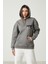 Kadın Kapüşonlu Kanguru Cepli 3 Iplik Şardonlu Kalın Sweatshirt 4