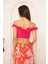 Pembe Fırfırlı Crop Bluz DM7002 5