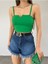 Kadın Yeşil Scuba Crep Kumaş Mini Crop 1
