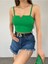 Kadın Yeşil Scuba Crep Kumaş Mini Crop 2