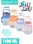 Tritan 1100 ml Çocuk Askılı Pipetli pipetsiz Kullanım Su Matarası Çıkartma Hediyeli 3