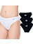 Kadın Elastan Düz Bikini Külot Siyah 3'lü Paket 1