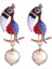 Yeni Hayvan Denizatı Balık Flamingo Inci Küpe Çok Renkli Tam Kristal Kuşlar Yılan Küpe Parti Kulak Takı Hediyeler (Yurt Dışından) 2