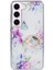 Samsung Galaxy S23 Elektrokaplama Imd Desen Pc+Tpu Beyaz Alt Çiçek Telefon Kılıfı (Yurt Dışından) 1