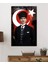 Atatürk ve Türk Bayrağı Uv Baskılı Cam Tablo, Ev ve Ofis Duvar Dekoru Hediyelik 2