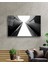 Siyah Beyaz Geometrik Bina Cam Tablo, Ev ve Ofis Duvar Dekoru Hediyelik Büyük Tablo Dayanıklı Cam 2