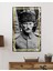 Gold Şerit Siyah Beyaz Üniformalı Atatürk Cam Tablo, Uv Baskılı ve Temperli, Hediyelik 2
