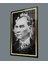 Gold Şerit Siyah Beyaz Atatürk Cam Tablo, Uv Baskılı ve Temperli, Hediyelik 1