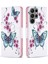 Samsung Galaxy S24 Ultra Desen Baskı Şeffini Çiçeği Kelebekleri Telefon Kılıfı (Yurt Dışından) 1
