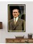 Gold Şerit Takım Elbiseli Atatürk Cam Tablo, Uv Baskılı ve Temperli, Hediyelik 2