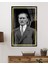 Gold Şerit Siyah Beyaz Takım Elbiseli Atatürk Cam Tablo, Uv Baskılı ve Temperli, Hediyelik 2