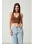 Kadın Super Crop Sırt Detaylı Triko Büstiyer Bluz 1