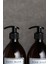 Ahşap Stantlı 2'li Amber Cam Sıvı Sabun Bulaşık Deterjanı Şişesi Sabunluk 500ML 4