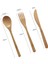 [etop] 4 Parçalı Set Retro Taze Sofra Bambu Çiçek Çanta Çanta Kaşık Çatal Dilim Seti Sağlıklı Beslenme Sofra Takımı (Yurt Dışından) 2