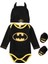 Sevimli Batman Yenidoğan Bebek Erkek Bebek Tulum + Ayakkabı + Şapka 3 Adet Kıyafet Giyim Seti (Yurt Dışından) 2