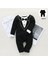 Yenidoğan Bebek Erkek Beyefendi Romper Bodysuit Tulum Giysileri Resmi Kıyafetler (Yurt Dışından) 3