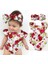 2 Adet Bebek Seti Yenidoğan Bebek Kız Giysileri Fly Kollu Çiçek Düğmesi Pamuk Tulum Bebek Giysileri Set 0-24 M (Yurt Dışından) 2