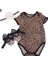 3 Adet Yenidoğan Bebek Çiçek Leopar Yıldız Romper Bodysuit Kafa Bandı Ayakkabı Seti (Yurt Dışından) 2