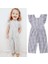 Yaz Bebek Çocuk Kız Tulumlar Bodysuits Ruffles Kısa Kollu Ekose Tulum Yürümeye Başlayan Bebek Kız Giyim Çocuk Giysileri (Yurt Dışından) 3