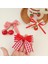 Adet Set Kırmızı Dantel Ekose Kumaş Sevimli Kawaii Yay Saç Klipleri Kız Çocuklar Için Çilek Kiraz Lolita Firkete Moda Aksesuarları (Yurt Dışından) 2