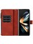 Samsung Galaxy Z Fold3 5g Pu Deri Hattı Baskılı Zipper Cep Kahverengi Telefon Kılıfı (Yurt Dışından) 2