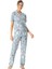 17047 Kadın Mint Boydan Patlı Kısa Kollu Pijama Takımı 1