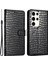 Samsung Galaxy S23 Ultra Timsah Doku Katlanabilir Deri El Black Telefon Kılıfı (Yurt Dışından) 1