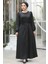 Kemerli Siyah Tesettür Elbise 30381S 1