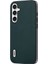 Samsung Galaxy A14 4g/5g Litchi Doku Şok Geçirmez Orijinal Inek Deri Kaplamalı Pc+Tpu Midnight Green Telefon Kılıfı (Yurt Dışından) 1