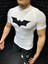Kısa Kollu Compression T-Shirt Fit Spor Tam Beden Erkek Tişört Beyaz Batman Body 1