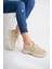 Kadın Bej Taşlı Triko Sneakers 3