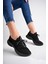 Kadın Siyah Taşlı Triko Sneakers 1