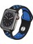 Apple Watch 38MM / 40MM/ 41 mm (Seriler /se ile Uyumlu) Delikli Spor Silikon Kordon Siyah Mavi 1