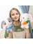 Tavşan Doldurulmuş Hayvan Paskalya Kulaklı Tavşan Peluş Sevimli Beyaz Tavşan Peluş Oyuncak Havuçlu Kabarık Kawaii Yumuşak Sarılma Uyku Yastığı (Yurt Dışından) 3