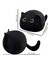 15.7" 3D Kara Kedi Peluş Oyuncak Yastık, Yumuşak Kawaii Yavru Kedi Doldurulmuş Hayvan Yastığı (Yurt Dışından) 3