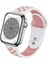 Apple Watch 38MM / 40MM/ 41 mm (Seriler /se ile Uyumlu) Delikli Spor Silikon Kordon Beyaz Pembe 1