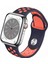 Apple Watch 38MM / 40MM/ 41 mm (Seriler /se ile Uyumlu) Delikli Spor Silikon Kordon Lacivert Turuncu 1