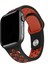 Apple Watch 42 mm / 44MM / 45MM / 49 mm (Seriler /se/ultra ile Uyumlu) Delikli Spor Silikon Kordon Siyah Turuncu 1