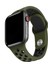 Apple Watch 42 mm / 44MM / 45MM / 49 mm (Seriler /se/ultra ile Uyumlu) Delikli Spor Silikon Kordon Asker Yeşil Siyah 1